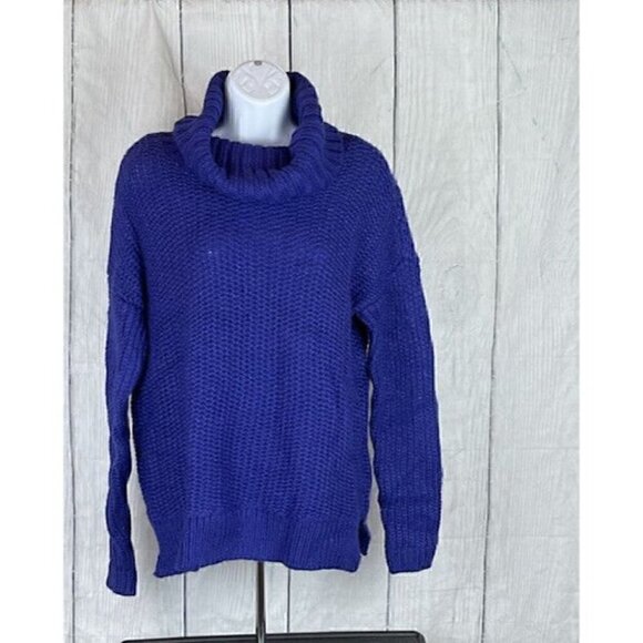 NWT JCP Womens Small Long Sleeve Sweater Purple Shimmer Threads Cowl Neck - Picture 7 of 7
